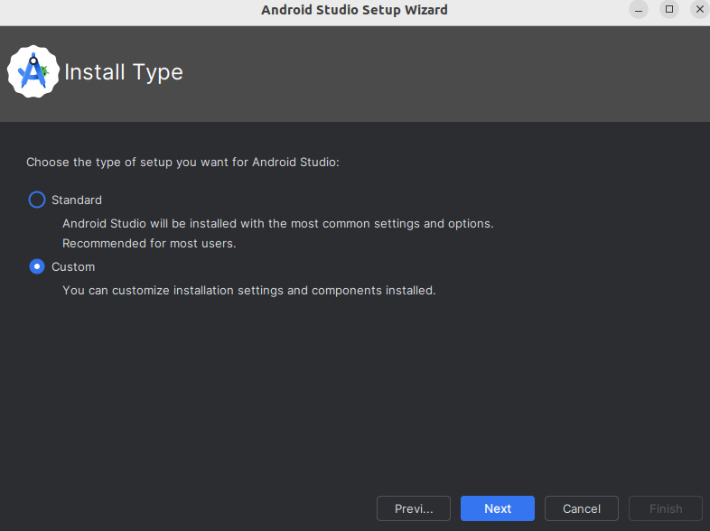 screenshot Install Wizard Installation Type