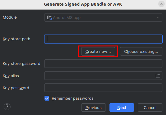 screenshot Click Create new