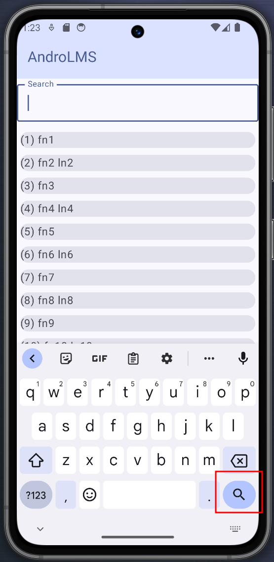 Screenshot Amplifying glass on the keyboard